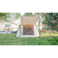 Tente de camping en plein air en toile de coton polyester imperméable à double couche Salon flexible Tente tunnel