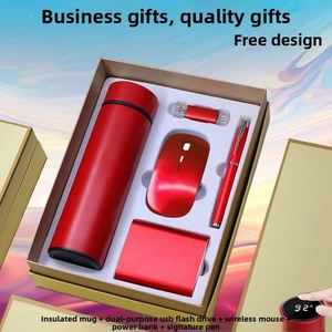 Cajas de Regalo Promocionales Personalizadas de Bajo MOQ 5 en 1, Set de Regalo para Hombre con Batería Externa, Bolígrafo, Memoria USB, Ratón y Botella - Product Image 3