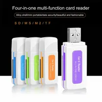 Lector de Tarjetas de Memoria Portátil de Alta Velocidad 4 en 1 con Ranura para Tarjetas TF, M2 y MS para Computadora