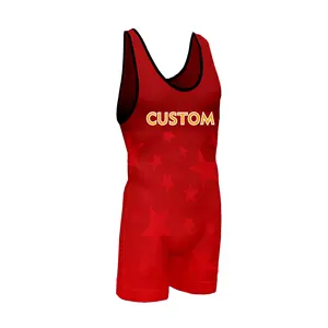 थोक कस्टम पूर्ण ओवर मुद्रण कुश्ती गियर युवा कुश्ती टोपी singlets