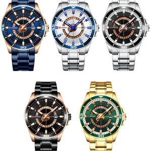 Montre à quartz pour homme personnalisée, cadran extra large de 50 mm, boîtier en alliage, cadran à aiguilles en verre, bracelet en acier inoxydable, chronographe, jour/date - Product Image 6