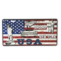 USA vente en gros personnalisé maison/bar mur décoratif en relief non officiel utilisé plaques d'immatriculation de voiture en aluminium souvenir