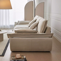 Ensemble de canapés d'angle carrés en velours mat, design minimaliste moderne, canapé-lit ultra large et profond pour le salon