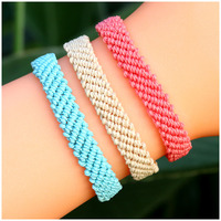 Bracelets d'été étanches Macrame coloré pour hommes Amitié Ligne cirée Ajuster Surfer Bracelet tissé