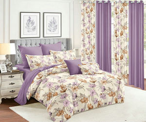 Colcha <span class=keywords><strong>de</strong></span> dormitorio <span class=keywords><strong>para</strong></span> el hogar, juego <span class=keywords><strong>de</strong></span> edredón con cortinas a juego disponibles, 11 piezas, Floral Reversible moderno (tamaño completo/Queen) - Product Image 4