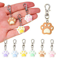 Porte-clés mignon en silicone souple avec empreinte de patte de chat ou de chien 3D, pendentif pour clés, sacs, sacs à main, cadeau kawaii pour les amoureux des animaux