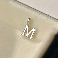 Pendentif mini lettre M en argent 925, accessoires de bijoux personnalisés DIY pour femmes, pour créer un collier ou un bracelet avec un nom personnalisé, cadeau