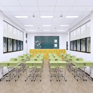 YJ meja dan kursi Sekolah, Meja Erogomic kelas Modern dapat diatur tinggi