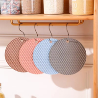 Tapis en silicone résistant à la chaleur, antidérapants, ronds, pour la cuisine, protège-plat, protège-comptoir, sous-verres pour la maison, accessoires de cuisine