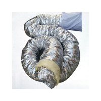 Gaine flexible isolée en fibre de verre et en aluminium ISOKING 10m X 100mm X 150mm pour les systèmes de CVC des hôpitaux et des écoles