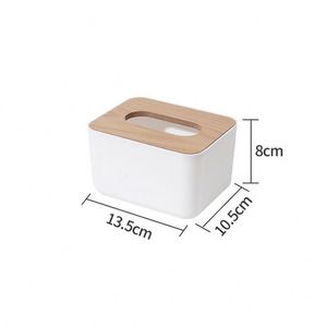 Household <b>Paper</b> Towel Storage Box <b>Tissue</b> Box Holder Napkin Box with Wood Bamboo Lid - Product Image 2