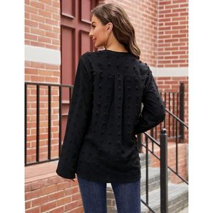 Womens Dressy Blouses Notch V Neck Long Sleeve Button <b>Down</b> Shirt Business Casual Work Tops Poplin Fabric - Product Image 3