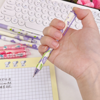 Papeterie Kawaii Gel stylo dessin animé fleur Gel stylo ensemble presse Type Gel stylo 0.5mm encre noire