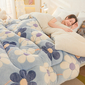 Mùa đông ấm áp thêm sinh viên tùy chỉnh phim hoạt hình san hô lambswool lông cừu lót chăn flannel đảo ngược chăn - Product Image 6