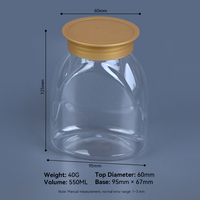 Bocaux en plastique PET écologiques avec couvercles à vis faciles à ouvrir pour le stockage de collations, aliments pour animaux, desserts, gâteaux, fruits confits, bonbons et biscuits