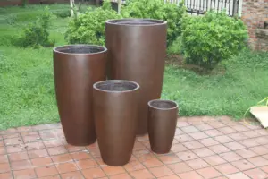 High-end Garden Plants Large Size Flower Pots Planters Customized Modern TT Decorations For Shopping Mall Hand Carved 30 Pcs