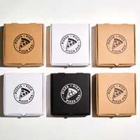 Boîte à pizza en papier avec logo personnalisé, vente en gros, boîte en carton ondulé robuste, emballage alimentaire pour restaurants