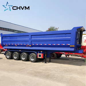 Ağır 3 aks tri-aks 30-100 ton u-tipi damperli damperli yarı römork kamyon son arka damper yarı römork satılık - Product Image 2