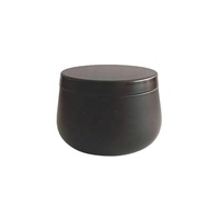 Scatola in Latta Rotonda da 4 oz, Nero Opaco, Oro, Argento, Rosso, Contenitore Metallico per Candele e Conservazione