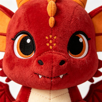 Peluche Dragon Spitfire Mignon, Jouet en Peluche Doux et Moelleux, Poupée Dinosaure de Feu, Décoration de Chambre, Souvenir de Fête d'Anniversaire ou de Vacances, Ornement