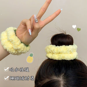 Bandeau pour cheveux en ananas de haute qualité, accessoires pour femmes, bandeaux de maquillage pour le visage, bandeaux en polaire corail doux pour la douche, le lavage du visage, le <span class=keywords><strong>spa</strong></span>, accessoires pour bandeaux pour femmes - Product Image 6