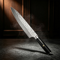 Ensemble de couteaux de chef en acier damas fini au laser de haute qualité, 5 pièces, manches en micarta, design ambidextre