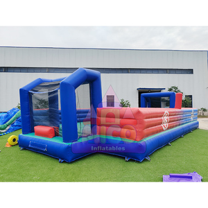 Grand terrain de football gonflable bleu et rouge pour les jours sportifs scolaires et les événements des centres de loisirs - Product Image 6