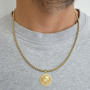 Collier pendentif vintage en acier inoxydable avec motif crâne sculpté, bijoux de philosophie stoïque pour homme - Cadeau - Product Image 5