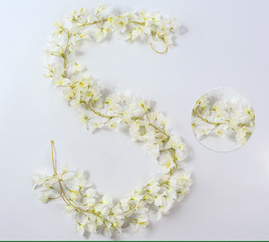 Precio al por mayor: Guirnalda de buganvillas naturales hechas a mano de seda de 175 cm, blanca y morada, para decoración de pared floral en bodas. - Product Image 6
