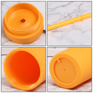 Customized Slim Skinny Acrylic Pastel Colored Semi-Matte Tumblers 16oz Plastic <strong>Reusable</strong> Tumbler <strong>Cups</strong> with Straw - Product Image 2