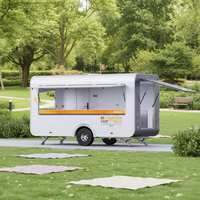 Nouvelle Arrivée 2024 : Camion de Restauration Mobile en Fibre de Verre ORANGE, Cuisine Mobile, Chariot à Snacks et Café, Remorque Alimentaire Personnalisable à Vendre