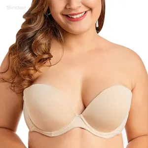 Low Cut Backless Underwire Balconette Bra Breathable Sexy Invisible Strapless Underwire Bra