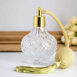 Vente en gros de flacons d'huile essentielle transparents miniatures de luxe vintage faits à la main de 80 ml avec couvercle, flacon de parfum en cristal vide pour cadeau - Product Image 6