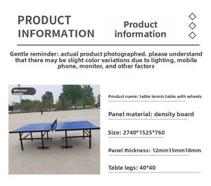<span class=keywords><strong>Table</strong></span> de <span class=keywords><strong>ping</strong></span>-<span class=keywords><strong>pong</strong></span> intérieure personnalisée, imperméable, avec roulettes, pliable et portable pour une utilisation en compétition standard - Product Image 5