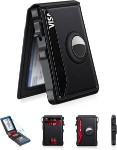 Cartera <span class=keywords><strong>de</strong></span> Cuero Bifold Magnética para Hombre con Bloqueo RFID, Tarjetero Pop-up, Localizador Inteligente AirTag, ¡Gran Oferta! - Product Image 1