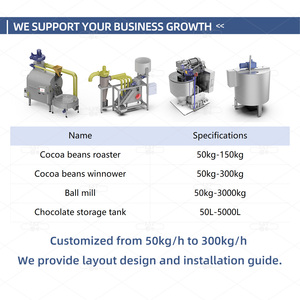 Lst tự động 50-2000 kg/giờ đậu để thanh ca cao rang xay nứt winnower giấy chứng nhận <span class=keywords><strong>CE</strong></span> PLC Máy sô cô la dây chuyền sản xuất - Product Image 5