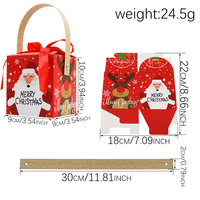 Boîtes en papier pour emballages cadeaux de Noël avec poignée et rubans, boîtes à bonbons pour les fêtes de Noël, fournitures pour les fêtes de fin d'année
