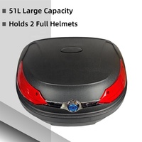 Haute produits Pp boîtes de queue de moto personnalisées pour le stockage 51L moteur moto coffre grande queue universel étanche usine