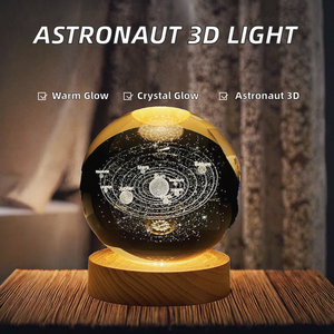 Modern for Design 3D LED <b>Night</b> <b>Light</b> Luminous Crystal Ball Moon USB Powered Eco-friendly Warm White Home Bedroom Decor - Product Image 2