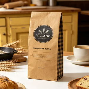 Custom Kraft Paper Gusset Side <b>Bag</b> Food Grade Greaseproof brownie pouch for Baguette <b>Bread</b> <b>Bread</b> Flour Packaging - Product Image 4