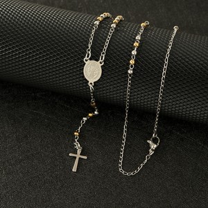 <span class=keywords><strong>Collana</strong></span> croce di gesus <span class=keywords><strong>collana</strong></span> con catena di preghiera a catena cattolica religiosa in acciaio inossidabile - Product Image 4
