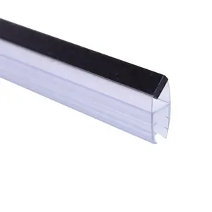 Strip segel PVC plastik magnetik tahan air pintu 90 derajat Magnet hitam Strip segel fleksibel untuk Shower garasi dan kulkas