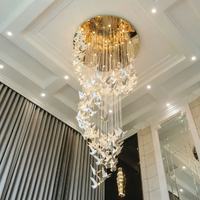Lustre moderne de luxe, luminaire suspendu pour escalier en spirale, décoration artistique créative pour villa, salon, hall d'hôtel