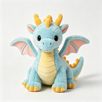 Peluche Dragon Ailé Bleu de Dessin Animé en Gros, Personnalisable, Mignonne et Douce, Jouet en Peluche Dragon Personnalisé