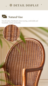 Chaises <span class=keywords><strong>de</strong></span> salle à manger en rotin faites à la main en <span class=keywords><strong>France</strong></span>, personnalisables, chaise longue en rotin pour <span class=keywords><strong>hôtel</strong></span>, cuisine, ferme, <span class=keywords><strong>restaurant</strong></span> semi-extérieur - Product Image 4