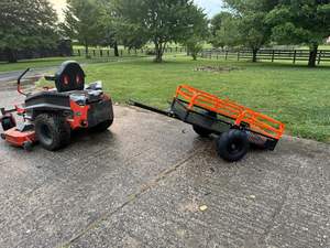 Remorque à plateau plat tout usage robuste pour ATV, tondeuse à gazon, remorque à plateau plat OEM, remorque à plateau plat pour ATV, remorque à plateau plat pour ATV à vendre, fabriquée en métal/acier - Product Image 4