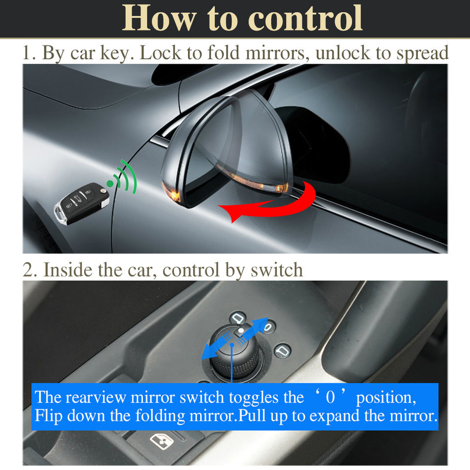 Audi Q3 Side Mirror Folding Kit - Electric Power & Fold Actuator
