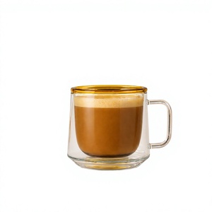 Tasse à café en verre borosilicate à double paroi de 220 ml, colorée, isolée, sans plomb, pour thé, latte, vente en gros - Product Image 2