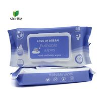 Lingettes humides pour toilettes, 50 pièces, lingettes jetables biodégradables pour toilettes