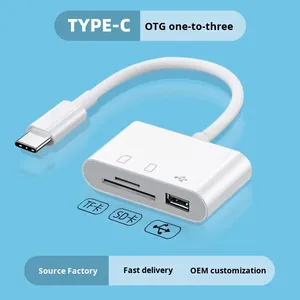 <span class=keywords><strong>3</strong></span>'ü 1 arada OTG Kart Okuyucu Tip-C Adaptör <span class=keywords><strong>SD</strong></span>/TF Kart Yuvaları USB 2.0 Arayüzü Çok Fonksiyonlu Harici Cep Telefonu Adaptörü - Product Image 2